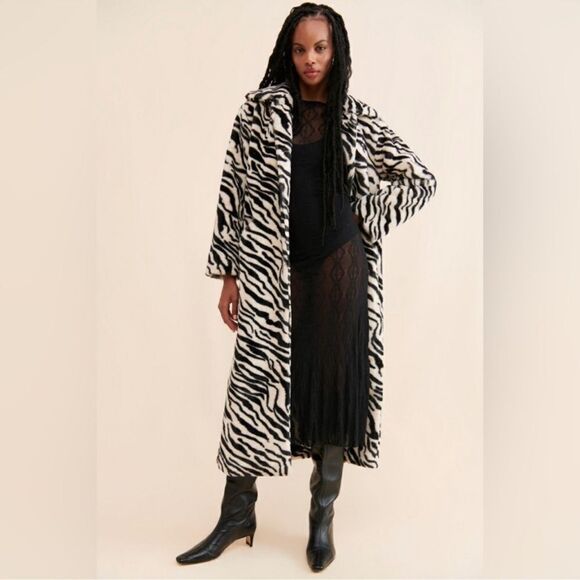Free People Zebra Print Long Coat - Picture 2 of 9